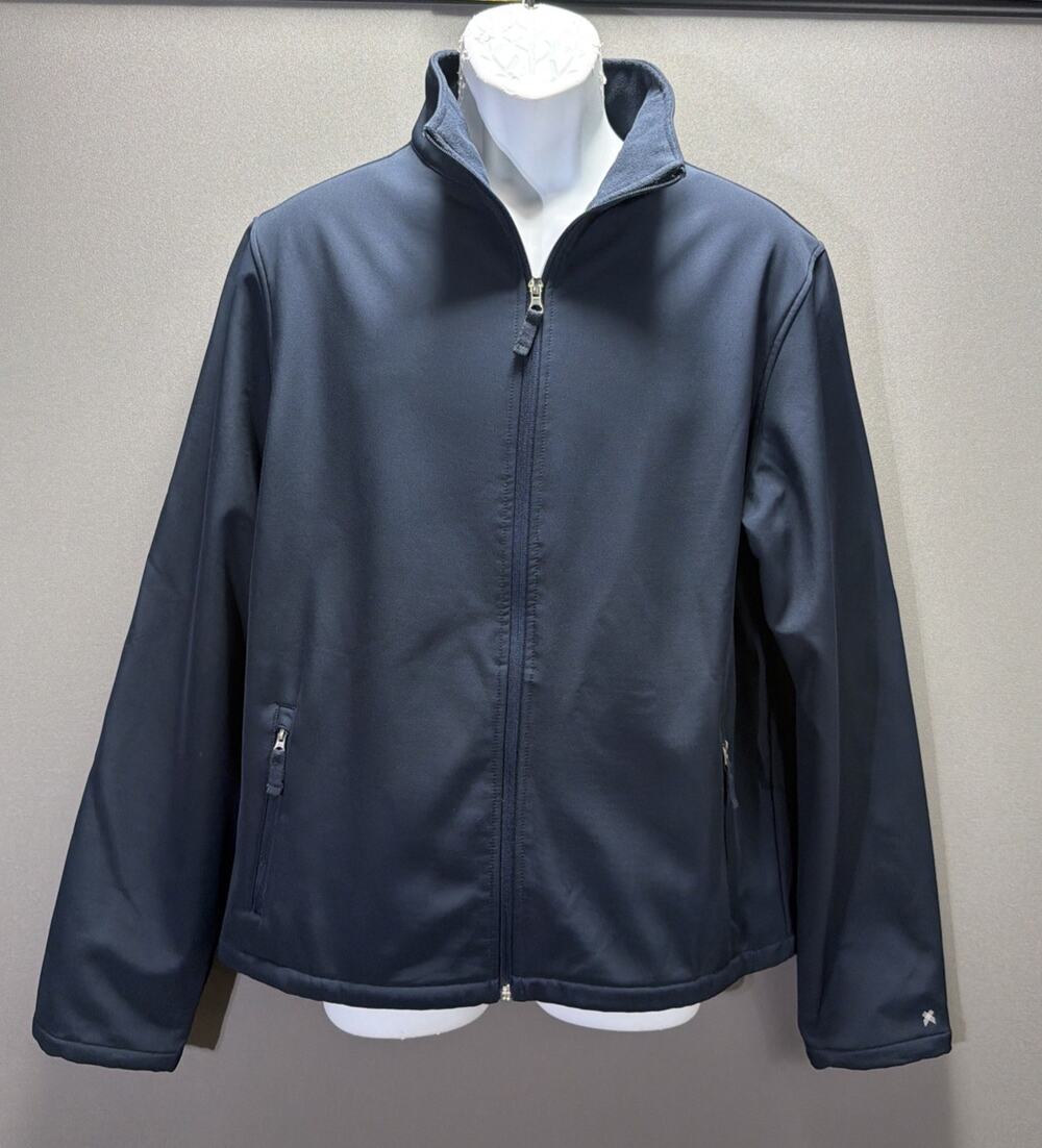 Kenneth Cole Medium Soft Shell Navy Blue Water Resistant Full Zip Jacket NWOT